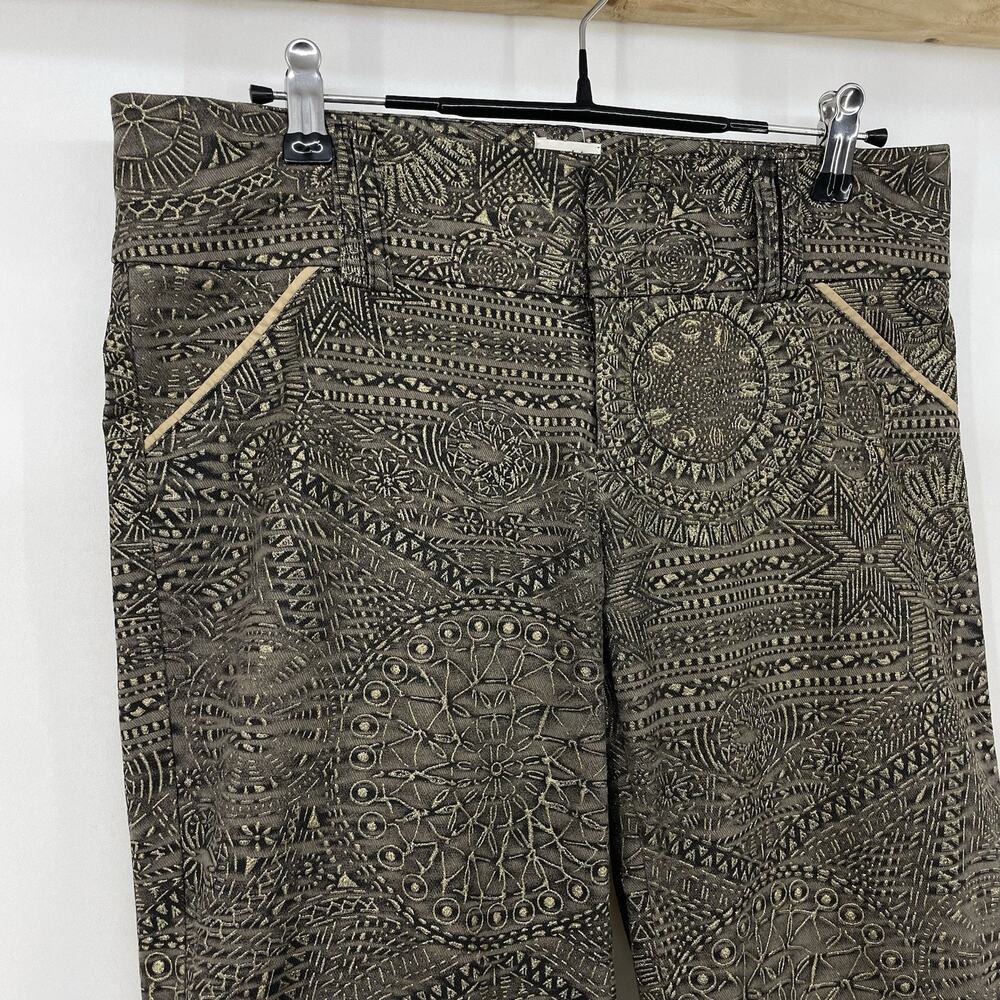 Cache Size 4 Textured Flare Boho Pants Geometric … - image 4